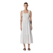 Maxi Jurk met Engels Borduursel Bizuu , White , Dames