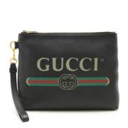 Pre-owned Leather clutches Gucci Vintage , Black , Dames