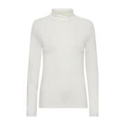 Elegante Off-White Jersey Top Freequent , White , Dames