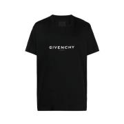 Zwart Oversized Logo Print T-Shirt Givenchy , Black , Heren