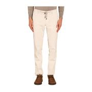 Witte Velvet Chino Jogger Broek Mason's , White , Heren