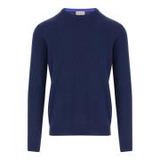 Blauwe Wol Pullover Crew Neck Sweater Woolrich , Blue , Heren