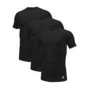 Korte Mouw Ronde Hals T-shirt 3-Pack Adidas , Black , Heren