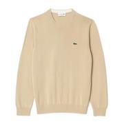 Essentiële Katoenen Trui Lacoste , Beige , Heren