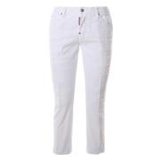 Witte Jeans Laag Leven Stijl Dsquared2 , White , Dames