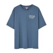 Blauw Logo Geborduurd Shirt Kenzo , Blue , Heren