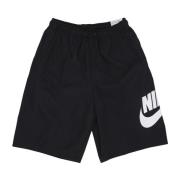 Club Geweven Shorts Zwart/Wit Nike , Black , Heren