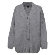 Grijze Wollen V-hals Cardigan Pinko , Gray , Dames