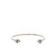 Sierlijk Dun Twin Skull Armband Alexander McQueen , Gray , Dames