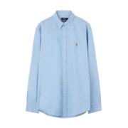 Blauw Logo Geborduurd Shirt Ralph Lauren , Blue , Heren