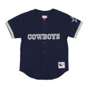 Dallas Cowboys Mesh T-Shirt NFL Button Front Mitchell & Ness , Blue , ...