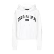 Hoodie met Logo Dolce & Gabbana , White , Dames