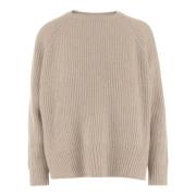 Kasjmier Zijde Crew Neck Sweater Beige Allude , Beige , Dames