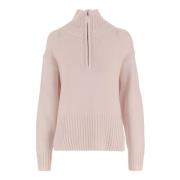 Roze Wol Kasjmier Trui Hoge Kraag Allude , Pink , Dames