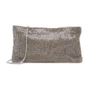 Mesh Clutch Tas Grijs Metalen Schouder Benedetta Bruzziches , Gray , D...