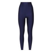 Blauwe Glanzende Lycra Broek Andamane , Blue , Dames