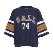 Oversized Sweatshirt met Geborduurd Logo Ball , Blue , Dames