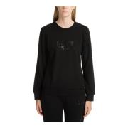 Effen Logo Sweatshirt Emporio Armani EA7 , Black , Dames