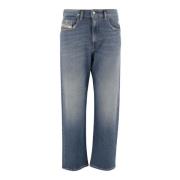 Stretch Katoen Denim Jeans met Gewassen Effect Diesel , Blue , Dames