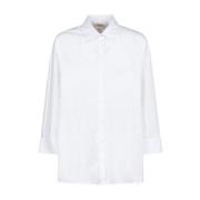 Witte Popeline Shirt met Puntkraag Max Mara , White , Dames