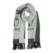 Gefranjde Wollen Sjaal Moschino , Gray , Dames