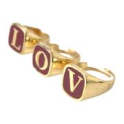 Gouden Love Ring Set Dolce & Gabbana , Yellow , Dames