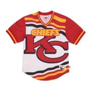 NFL Jumbotron 3.0 Mesh V-hals Jas Mitchell & Ness , Red , Heren