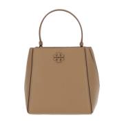 Leren schoudertas met logo sluiting Tory Burch , Beige , Dames