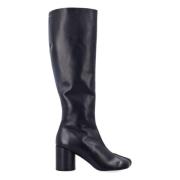 Zwarte Leren Mid Bootie Schoenen MM6 Maison Margiela , Black , Dames