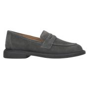 Dames Grijze Penny Loafers gemaakt van Italiaans Echt Velours Er001156...