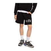 Shorts met logo Dsquared2 , Black , Heren