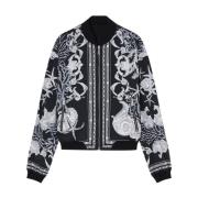 Omkeerbare Grafische Print Jas Versace , Black , Heren