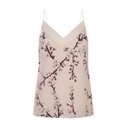 Bloemenprint Roze Top met Tule Alexander McQueen , Pink , Dames