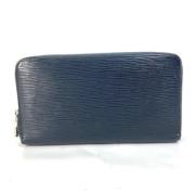 Pre-owned Leather wallets Louis Vuitton Vintage , Blue , Heren