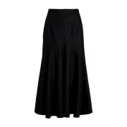 Zwarte Wol Geplooide Rok Patou , Black , Dames