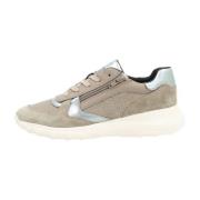 Stijlvolle Sneakers voor Mannen en Vrouwen Geox , Beige , Dames