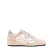 Roze Suède Ster Patch Sneakers Golden Goose , Beige , Dames