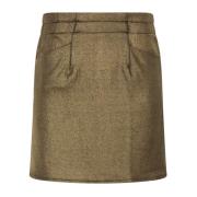 Korte rechte lurex rok - Gouden tinten Molly Bracken , Yellow , Dames