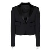 Zwarte Ballerina Blazer met Tule Inzet Dsquared2 , Black , Dames