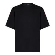 Zwart Logo Crewneck T-Shirt Aw24 Dsquared2 , Black , Heren