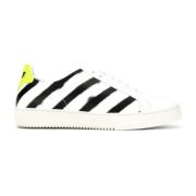 Italiaanse Leren Sneakers Sprayverf Off White , White , Dames