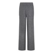 Melange Grijs Wol Cashmere Straight-Leg Broek Malo , Gray , Dames