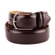 Bruin Kalfsleren Riem met Messing Gesp Made in Italia , Brown , Heren