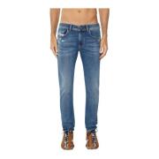 Slim Fit Blauwe Jeans Diesel , Blue , Heren