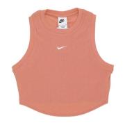 Essential Rib Crop Tank Terra Blush Nike , Orange , Dames