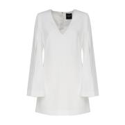 Zwarte Jurk met Licht Uitlopende Rok en Uitsparingen Guess , White , D...