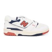 Witte Leren Sneakers met N Logo New Balance , Multicolor , Heren