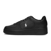 Zwarte Lage Top Leren Sneakers Masters CRT Ralph Lauren , Black , Here...