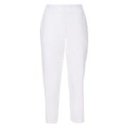 Witte Katoenen Slim Fit Broek Ottod'Ame , White , Dames