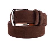 Bruin Suède Kalfsleren Riem met Messing Gesp Made in Italia , Brown , ...